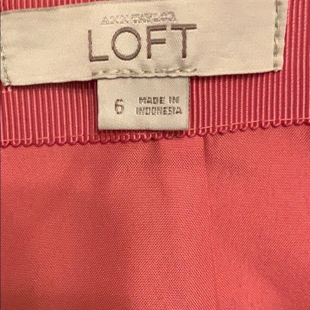 {LOFT}Sz 6 Pink/Beige/Blk Striped Mini Skirt - Picture 4 of 5